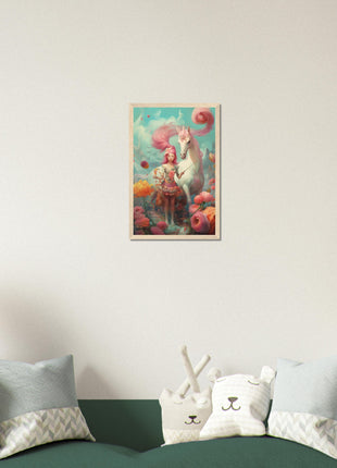 Girl with her unicorn poster