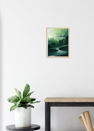 Green abstract landscape poster (part 3 of 3)