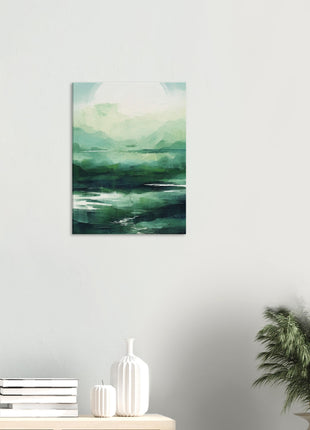 Green abstract sunrise landscape poster (part 2 of 3)