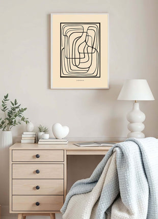 Modern Minimalist Labyrinth Line Art