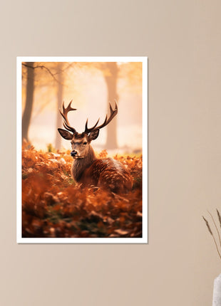 Hirsch im Herbst-Holz-Poster