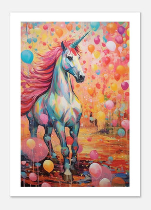 Colorful unicorn kids poster