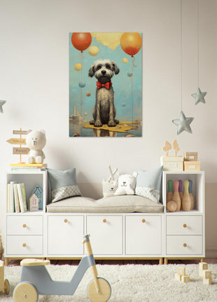 Dog & balloons kids room poster