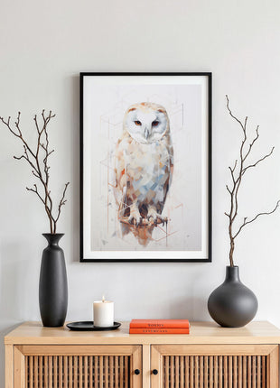 Geometric Owl Art Print